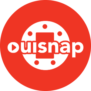 Logo Ouisnap blanc sur cercle rouge